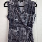 Jones New York 2 Piece Gray Patterned Wrap Tank Top & Open Cardigan Size PM Photo 2