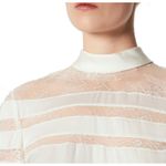 Sandro Mirtylles Lace Detail Sheer Top Photo 1