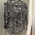 Mossimo Supply Co Tribal Aztec Print Blouse Cream and Black L Size L Photo 10