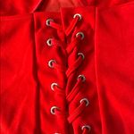 Women’s Red Bodycon Flower Dress Corset Style Back Size L NWOT Size L Photo 9