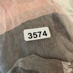 Tory Burch Striped Scarf Viscose Cotton Blend Cream Pink Gray Made in Italy Photo 6