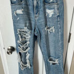American Eagle high waisted stretchy ripped jeans size 4 blue jeans wide leg Photo 0