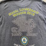 navy blue and white Notre Dame naval ROTC shirt Photo 4