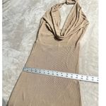 Aya Muse Tipo Mini Dress Women's Small Beige Cowl Neck Open Back Halter $650 Tan Photo 8