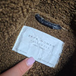 ZARA  Woman Shearling Moto Black Jacket Size: XS Photo 5