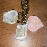 Juicy Couture Retro Pam & Gela Enamel Heart and Pave J Adornable Gold Key Fob Photo 1