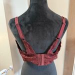 Aerie Maroon Red Lace Bra Bralette Padded Adjustable Ruffle 38DD Photo 4