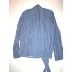 Golden Goose New NWT Womens Italy XS Designer Silk Blouse Top Gray Purple Bow Photo 9