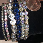 Elegant Multi Color Rhinestone Stretchy Boho Bracelet Set Blue Photo 2