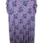Lands' End  Floral Maxi Dress Size XL Purple V-Neck Soft Stretch Lounge Resort Photo 0