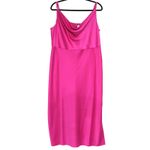 BHLDN  Anthropologie Cali Satin Cowl-Neck Midi Slip Dress Pink Raspberry Size 16W Photo 2
