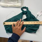 Shade & Shore  Lightly Lined One Shoulder Bikini Top Womens 34DD Teal Keyhole Photo 9