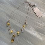 NWT yellow crystal drop necklace Photo 0