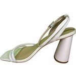 Sam Edelman Kia Women's open toe heels white leather 10 wide Photo 6