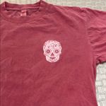 Zero Gravity Light Washed Burgundy Skull Graphic Tee Shirt M Red Size M Photo 1