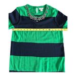 J. Crew Crystal Necklace Sweater XS Green Photo 4