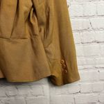 Michelle Stuart vintage y2k ladies structured pleated tan jacket gold size 14 Photo 3