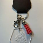 Handmade Mushrooms Engraved Clear Acrylic Keychain Hexagon Shaped With Tassel Purse Charm Photo 1