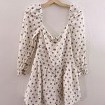 Majorelle  Floral Printed Long Sleeve Romper Mini Metallic Lurex Thread Photo 3