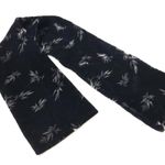 Black Velvet Rectangle Scarf Leaf Print Whimsigoth Fairy Nature Witchy Luxurious Photo 2