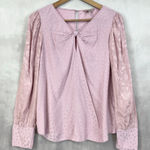 Rebecca Taylor Tailored Womens Silk Blend Blouse Size 12 Pink Cottage Feminine Photo 0