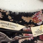 Denim & Supply Ralph Lauren Black Floral Lace-Up Ruffle Blouse Size Large Photo 3