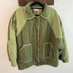 Pilcro Anthropologie  Oversized Quilted Colorblock Jacket Moss Green XL Photo 1