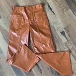 Free People  Star Crossed Lovers Straight Brown Vegan Faux Leather Pants … Photo 12