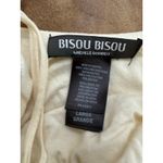 Bisou Bisou  Michele Bohbot Beige Ruffle Beaded 90s Y2K Top Size Large Photo 2