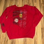 Hanes Vintage  XL Red Puffy Paint‎  Christmas Crewneck Sweatshirt Ugly Ornaments Photo 0