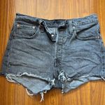Levi's Levi’s 501 High Waisted Gray Black Acid Wash Raw Hem Jean Shorts Photo 0