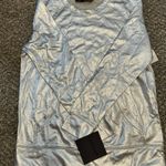 Norma Kamali Silver Metallic Sweatshirt Photo 4