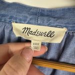 Madewell  Chambray Tie Neck Top Size XXS Blue Coastal Cowgirl Western‎ Minimalist Photo 2
