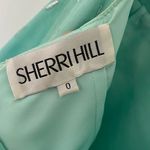 Sherri Hill Custom  Aqua and Silver  Sleeveless Chiffon Cocktail Size 0 Photo 8