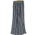 Briggs New York Briggs Linen Blend Wide Leg Pants Blue Stripe Pull On Pockets Casual Size S Photo 4