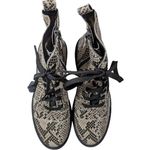 Linea Paolo Moto Boot‎ 5.5 Snakeskin Print Lace Up Ankle Boots Combat Booties Gray Photo 9