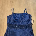 City Studio Formal Gown Dark Blue Beaded Spaghetti Strap Dress Sz 14W NWT Photo 2