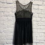 Free People  black mesh tulle crochet front dress small Photo 4