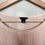 Ann Taylor Vintage  Blush Peach Pink Crinkle Shimmering Pleated Top Blouse Photo 3