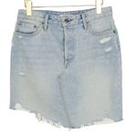 GRLFRND Revolve Rhoda Ripped Denim Skirt in I Got Mine Lightwash Mini Skirt 28 Photo 3