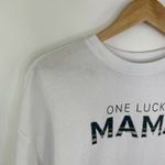 Apt. 9  One Lucky Mama White Pullover Crewneck Sweatshirt Women's Size Small S Photo 4