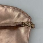 Lodis Rose Gold Metallic Leather Clutch Wristlet Cosmetic Makeup Bag Toiletries Gold Photo 10