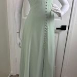 Azazie  BECCA Agave Sheath V-Neck Chiffon Dress.  B4 Photo 2