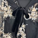 WAYF  Floral Embroidered Sheer Mesh Blouse‎ Small Velvet Bow Romantic Whimsigoth Photo 4