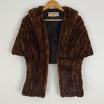 Vintage 50’s Genuine Mink Fur Stole Cape by AM&A’s Buffalo, NY Brown Photo 9
