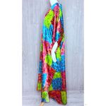 Vintage winlar kaftan tropical floral print beach cover maxi house dress OS Green Size undefined Photo 6