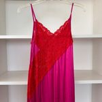 Topshop  Contrast Lace Color Block Slip Dress In Pink Photo 3