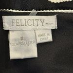 Felicity Statement Black/White Floral Appliqué sleeveless midi dress size Small Black Photo 9