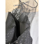 Taboo Vintage Y2K  Black Ruched Glitter Mesh Party Prom Dance Dress 12/14 Photo 14