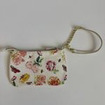 Betsey Johnson White Wristlet Clutch Handbag Floral Bee Butterfly Gold Chain Photo 1